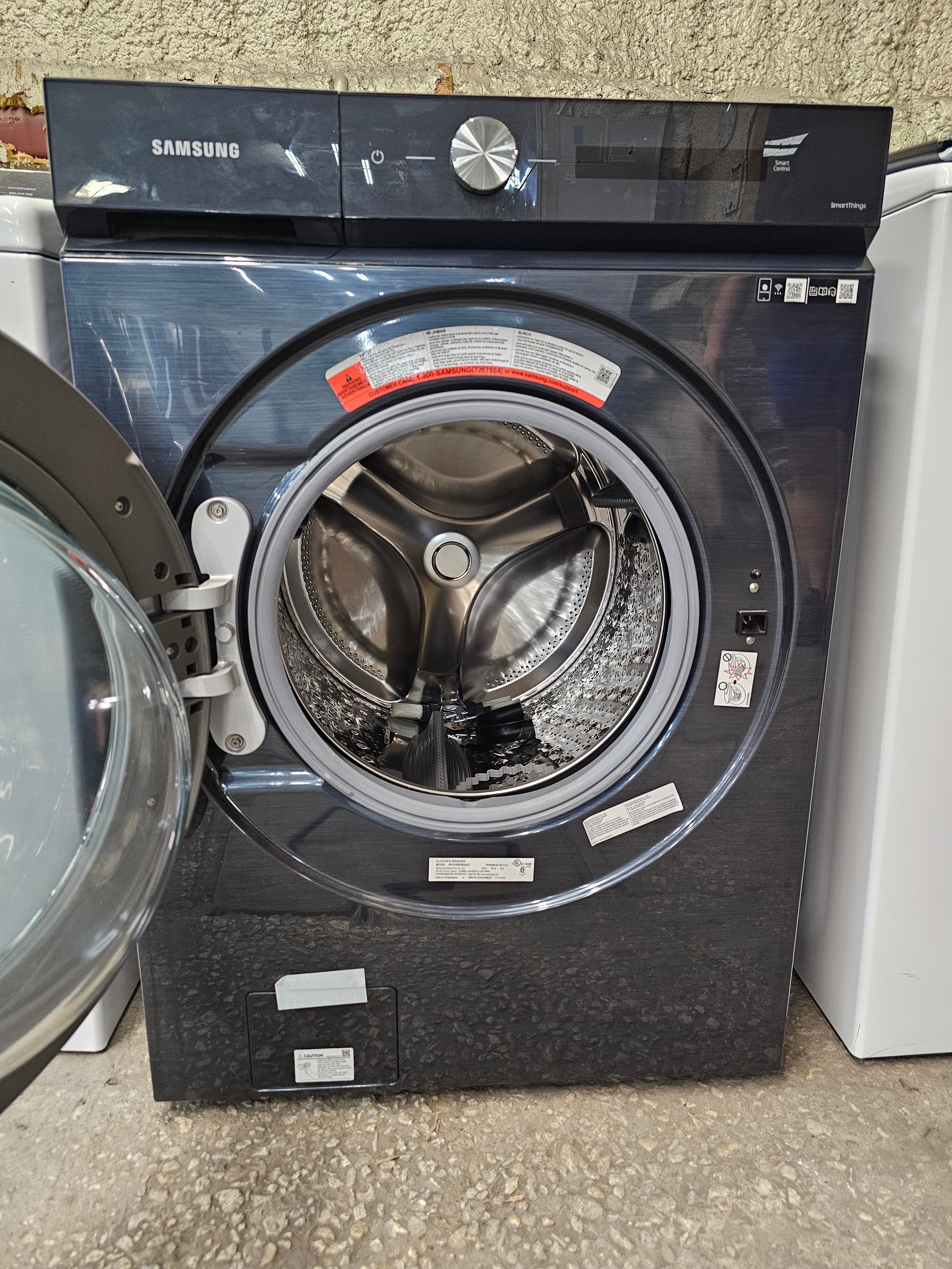 Samsung Bespoke 5.3 cu. ft. Ultra-Capacity Smart Front Load Washer in Brushed Navy with Super Speed Wash and AI Smart Dial